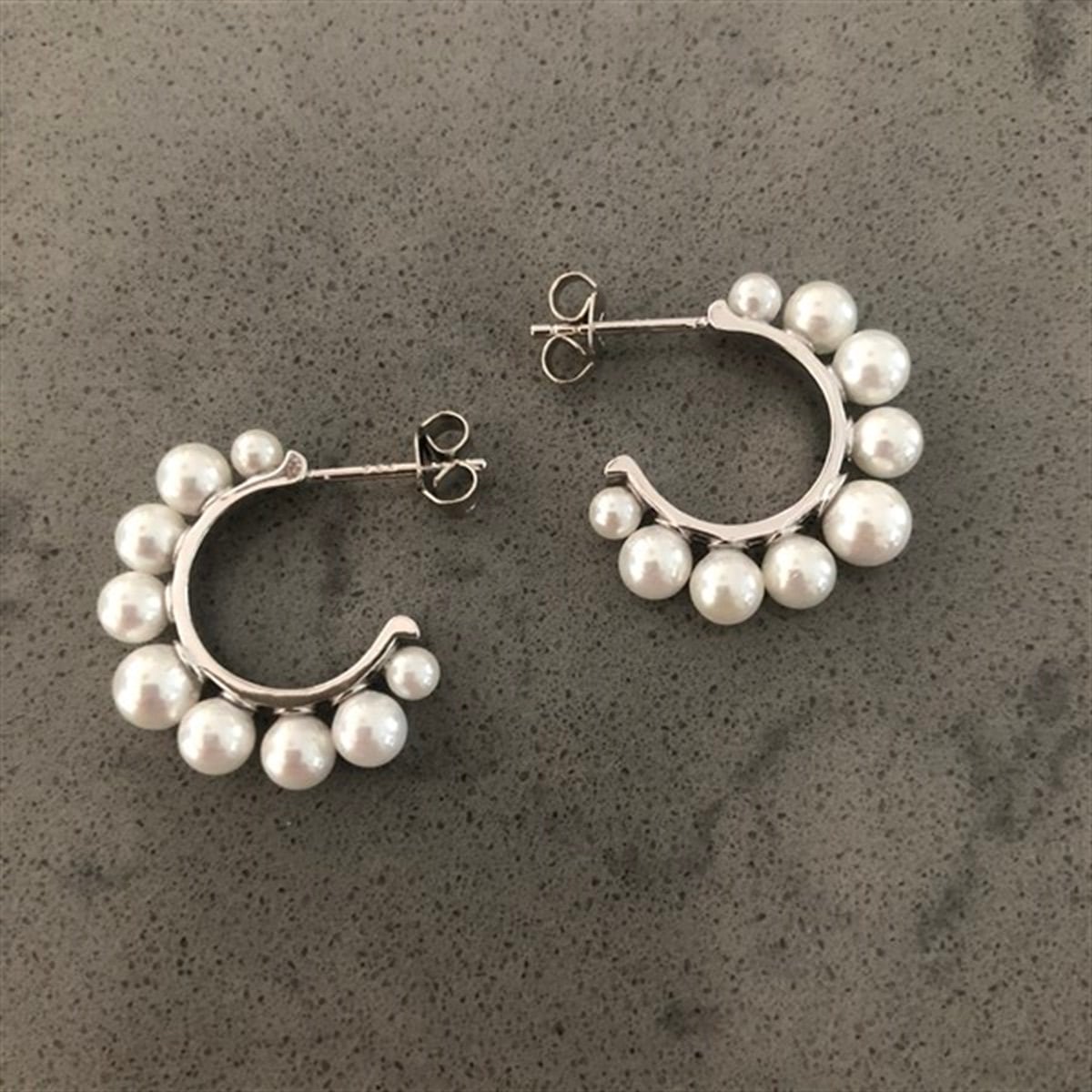 2,3 cm Kalın İnci Halka İthal Küpe