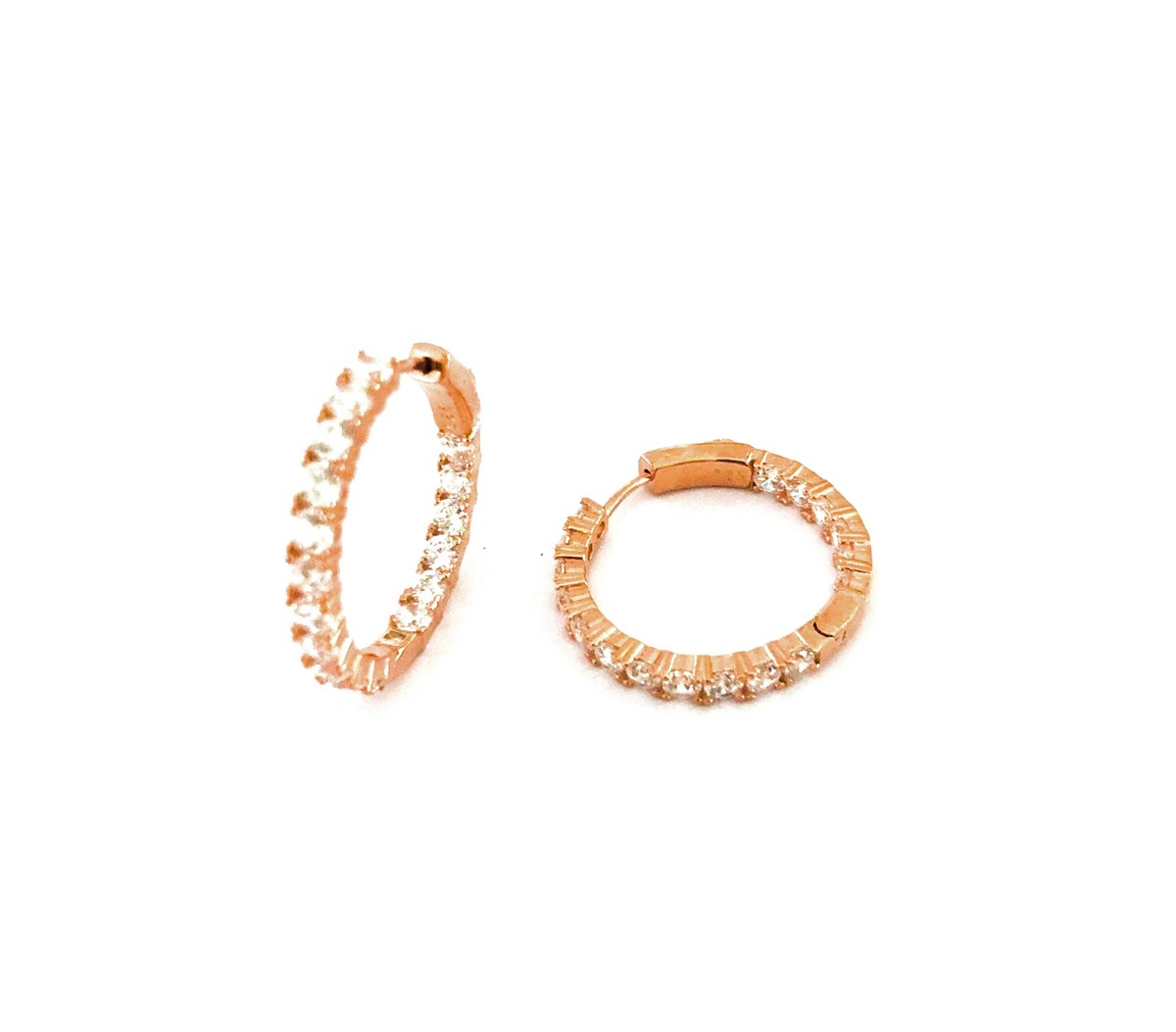 2,5 cm Beyaz Taş Halka İthal Küpe