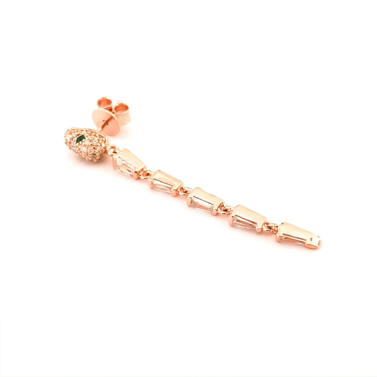 Baget Taş Sallantılı Yılan İthal Küpe