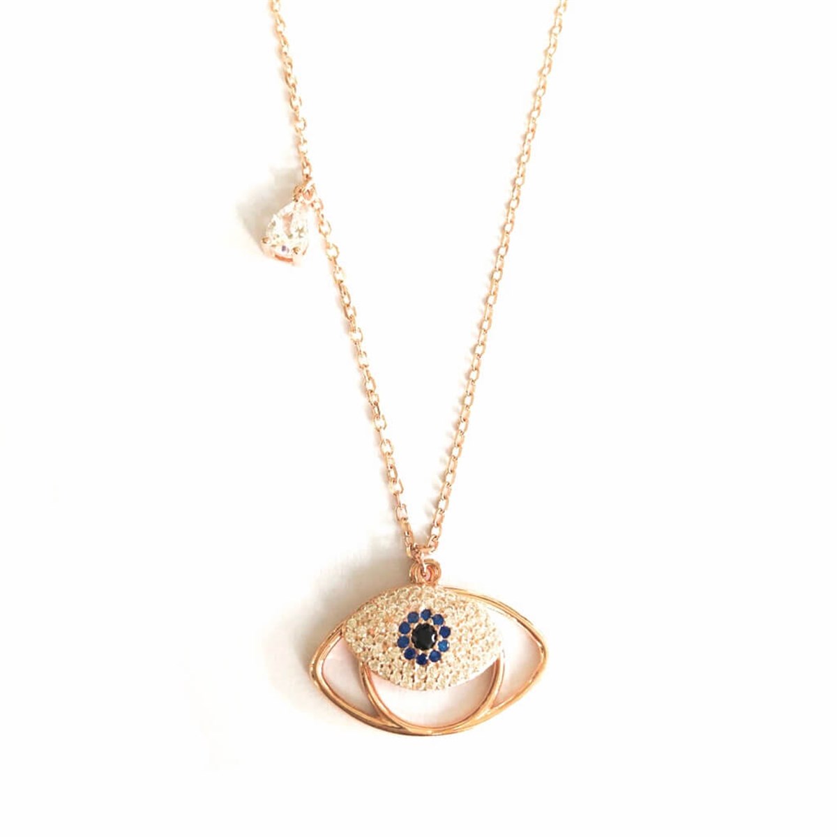 Göz Figür Damla Taş Detay İthal Kolye