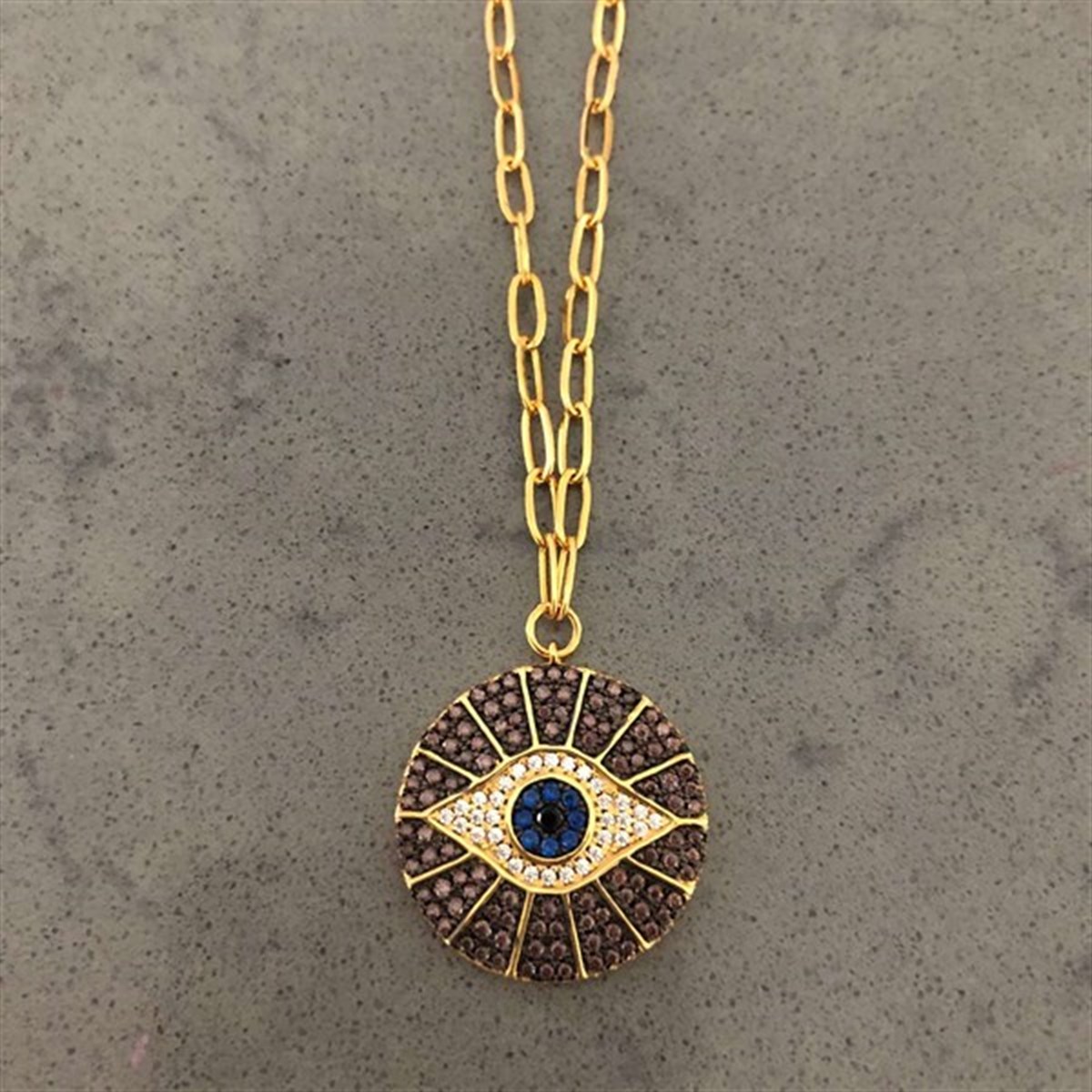 Göz Figür Taşlı İthal Kolye