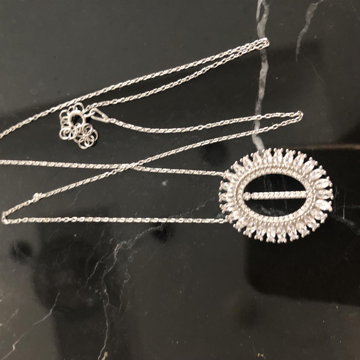 I Harfli Baget Taşlı Harf Kolye 