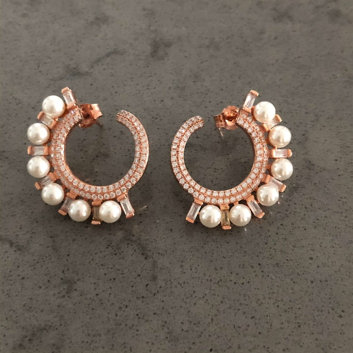 İnci Baget Taş İthal Küpe