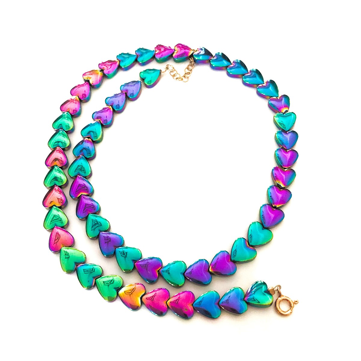 Küçük Size Kalp Multicolar Hematit Kolye 1