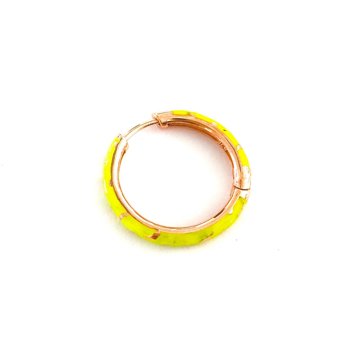 Neon Sarı Halka Küpe