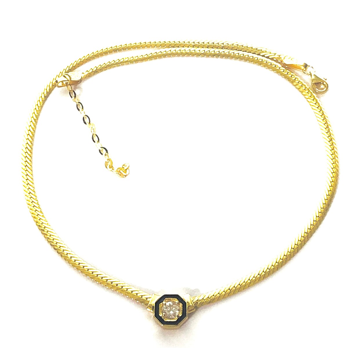 Ortası Baget Taşlı Kolye