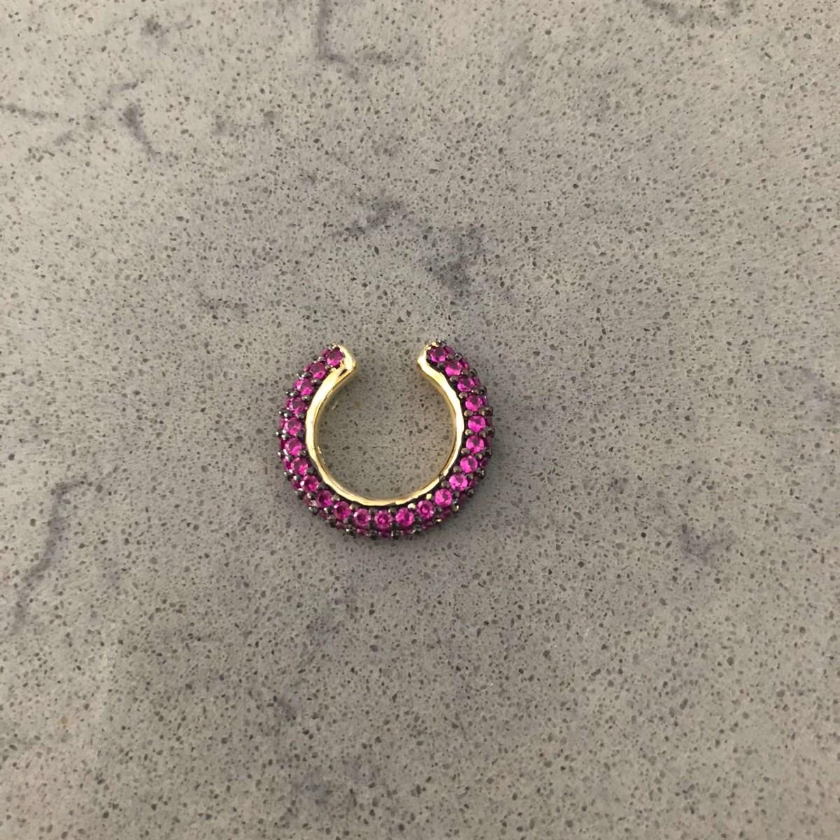 Pembe Taşlı Kıkırdak Küpe (Rose)