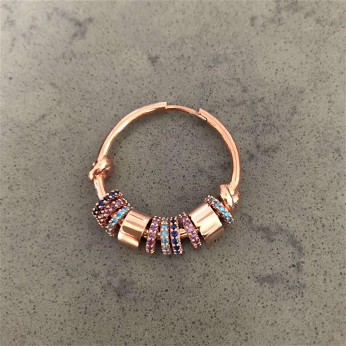 Renkli Mini Halka Detay Halka İthal Küpe 1