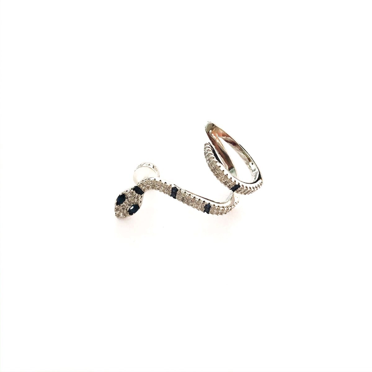 Safir Taşlı Yılan Kıkırdak Küpe