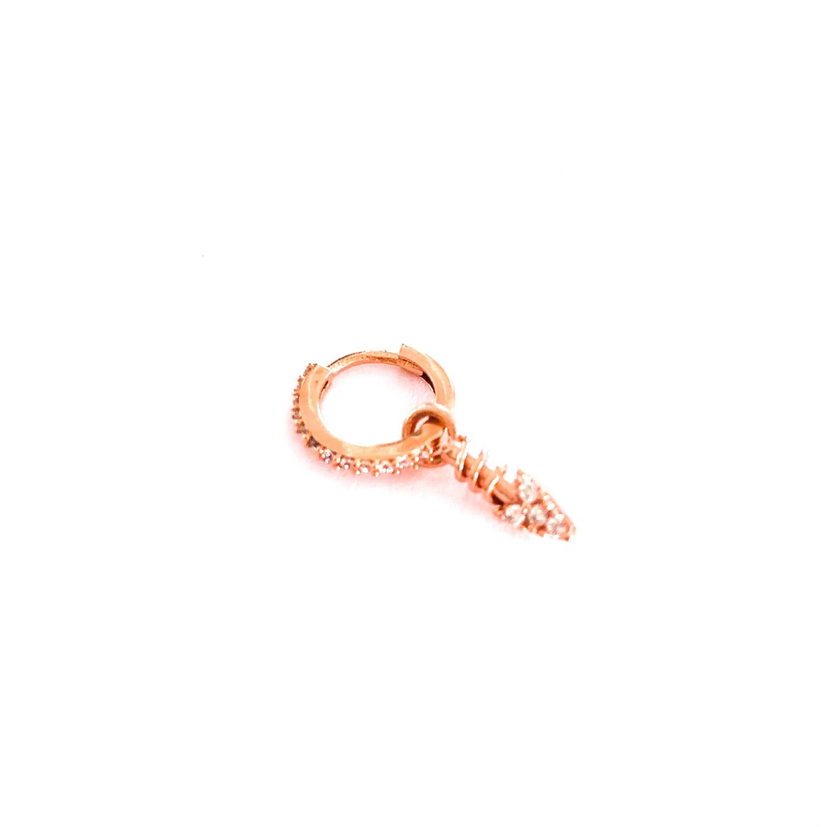 Taşlı Halka Ok Uç İthal Küpe