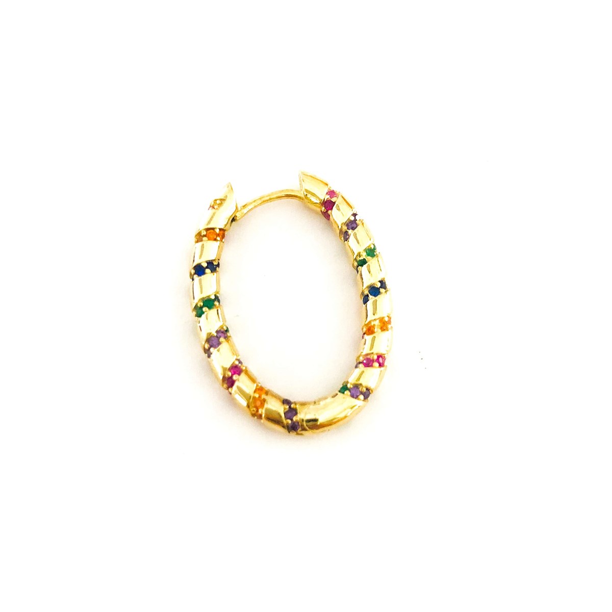 Tribal Oval Halka İthal Küpe3