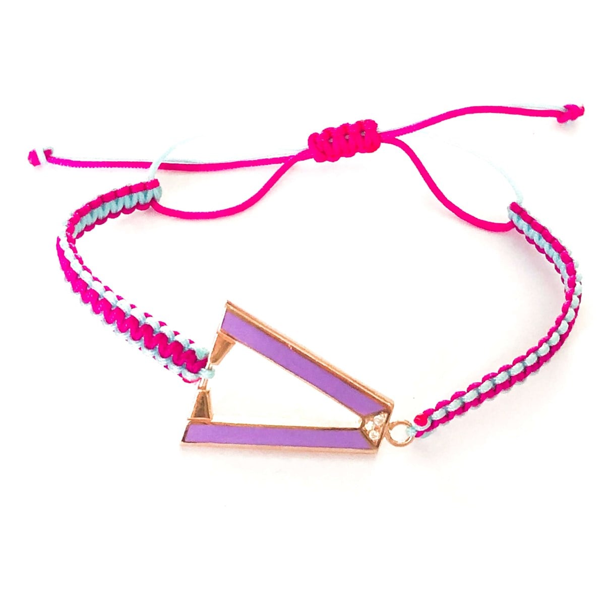 Üçgen Mor Mine Örgü Bileklik