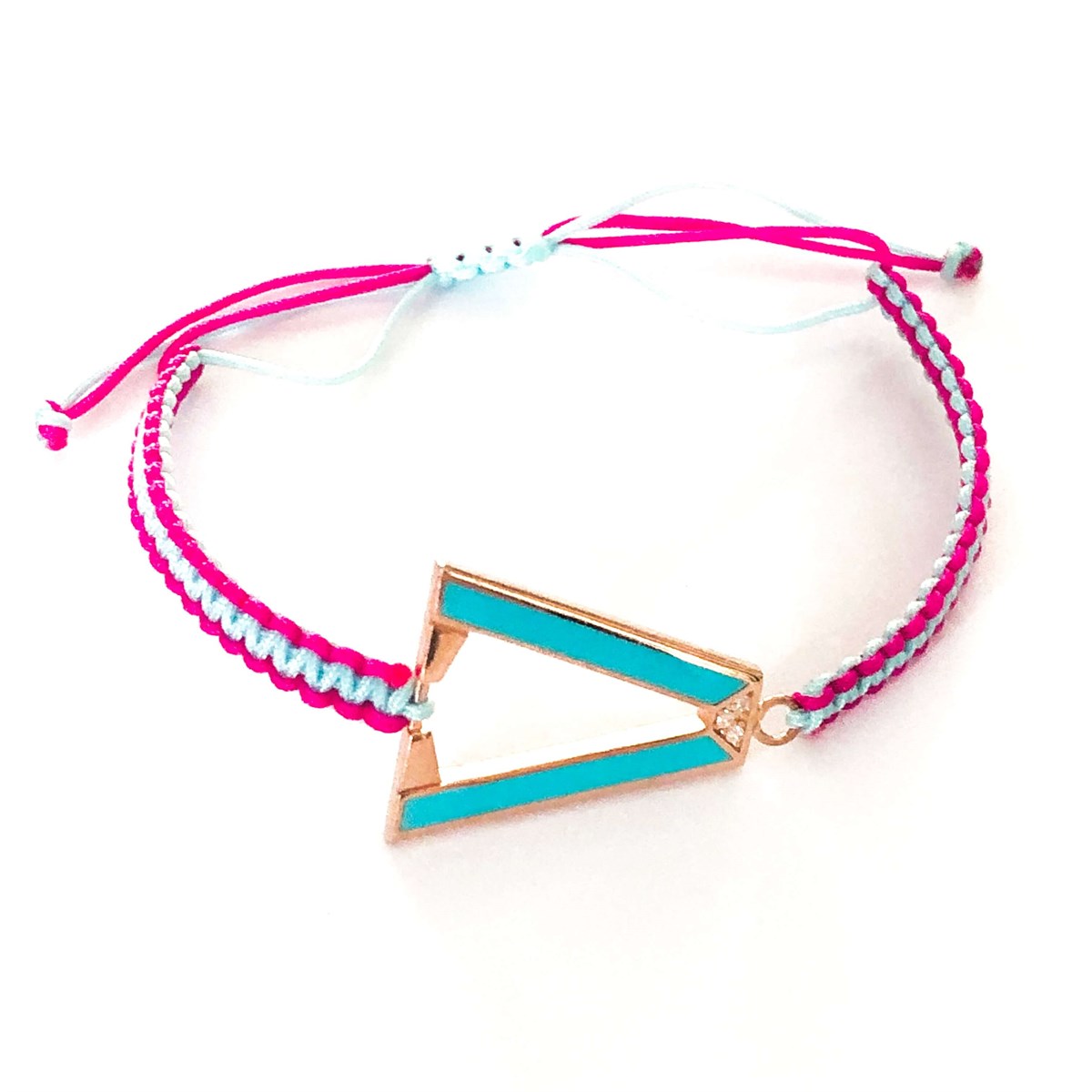 Üçgen Turkuaz Mine Örgü Bileklik