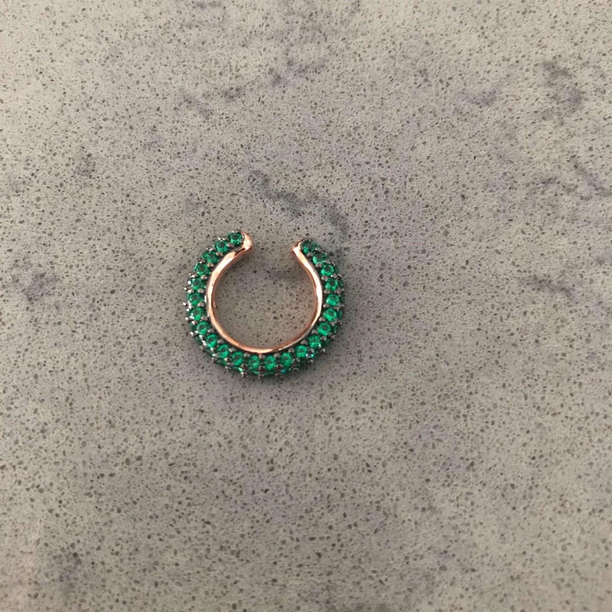 Yeşil Taşlı Kıkırdak Küpe