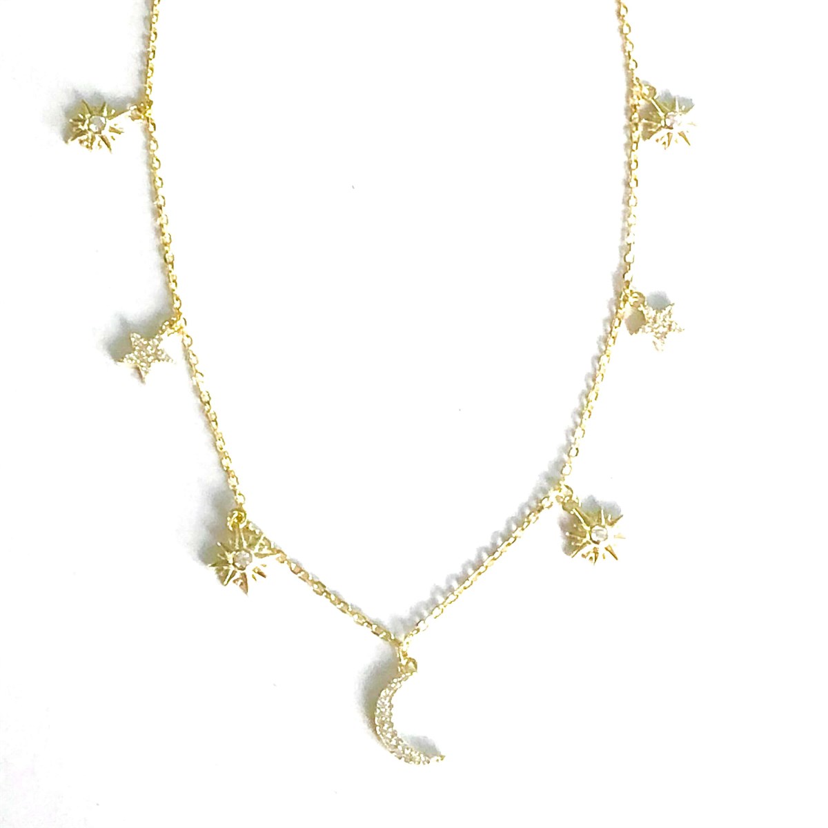 Yıldız Ay Detay İthal Kolye