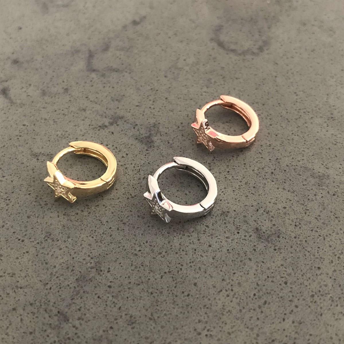 Yıldız Figür Mini Halka İthal Küpe