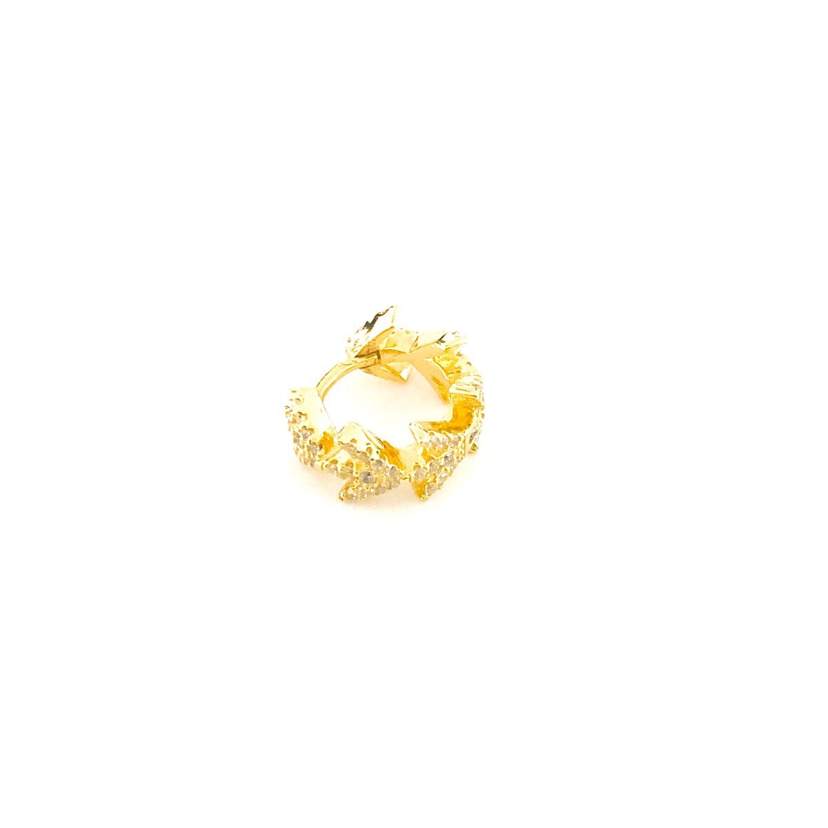 1,4 cm V Taşlı Halka İthal Küpe 