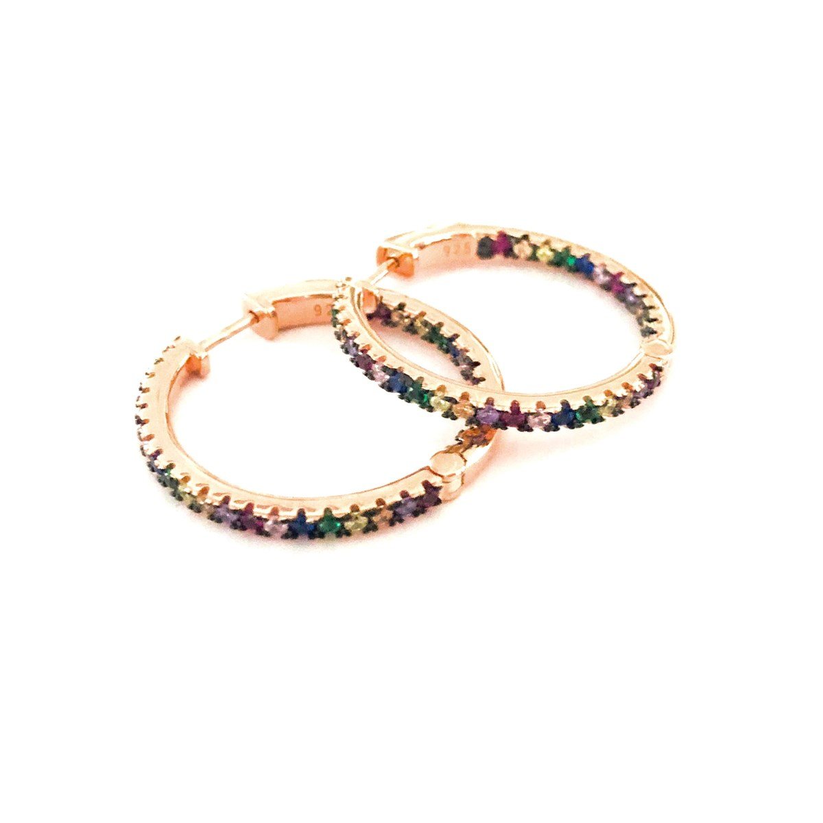 2,7 cm Multicolor Taş Halka İthal Küpe