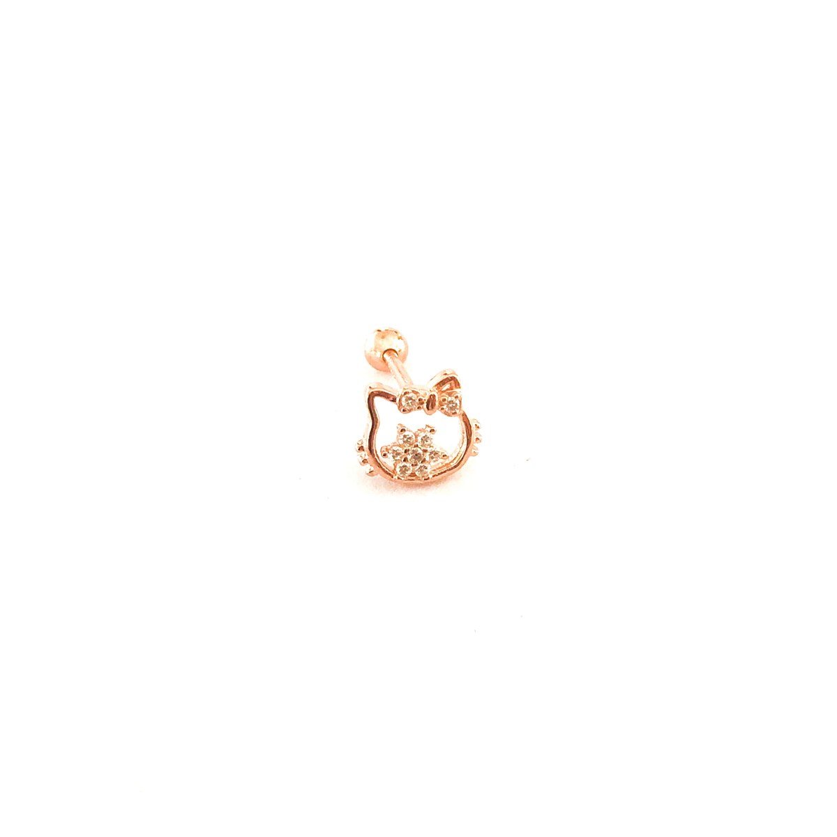 Çiçek Desenli Kedi Figür Tragus