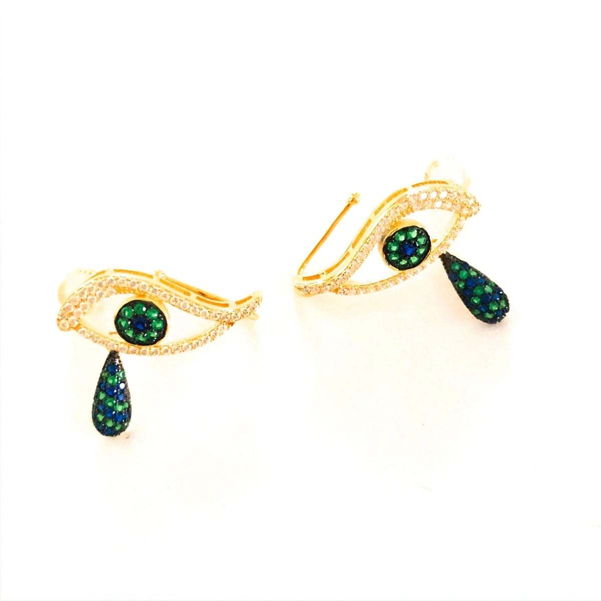 Göz Figür Kıkırdak Bağlantılı Gold İthal Küpe