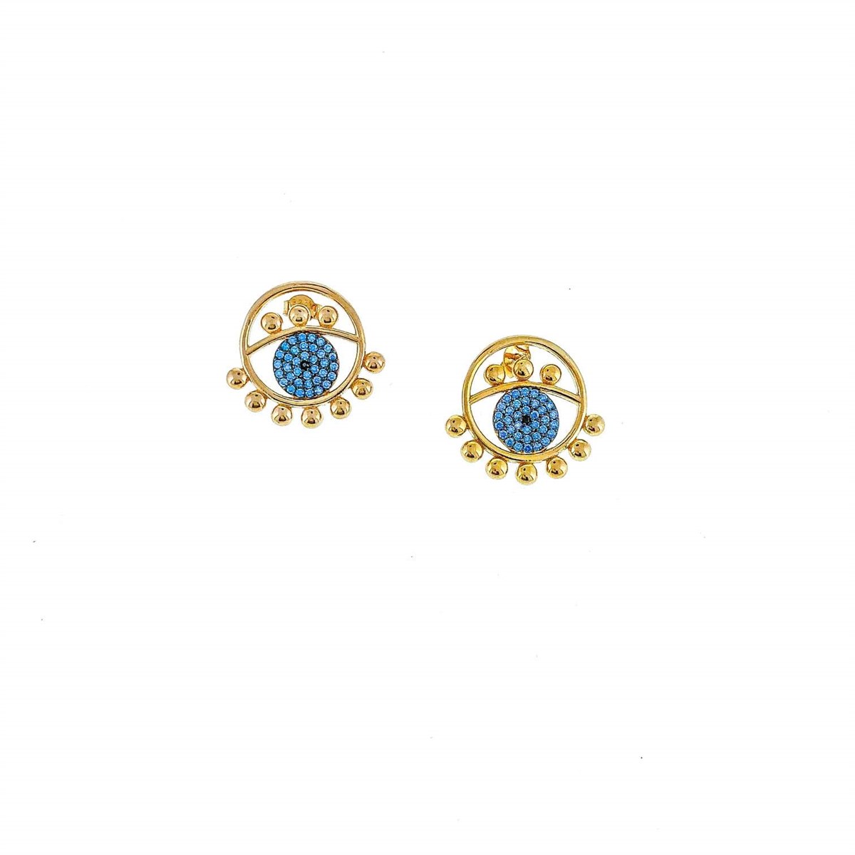 Eye Figured Blue Zirkon Earring