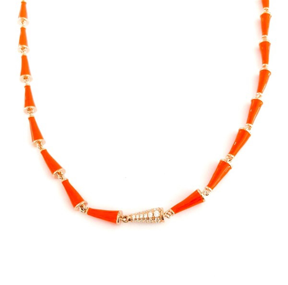 Neon Oranj İthal Kolye