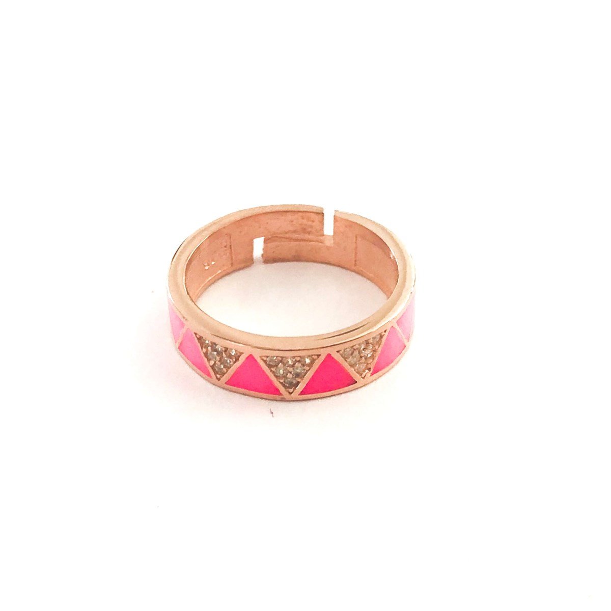 Neon Pembe Üçgen Dizayn Yüzük