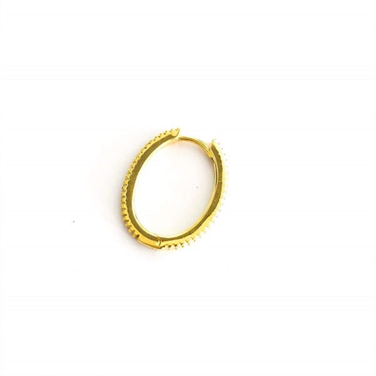 Oval Halka İthal Küpe (Beyaz)