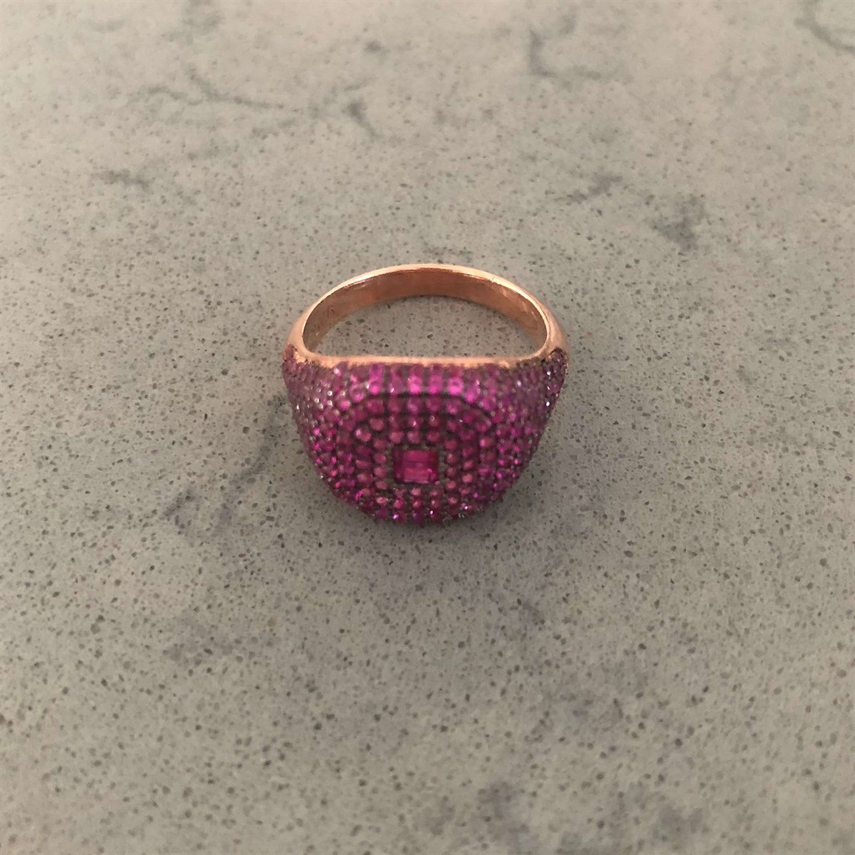 Pembe Taş İthal Yüzük