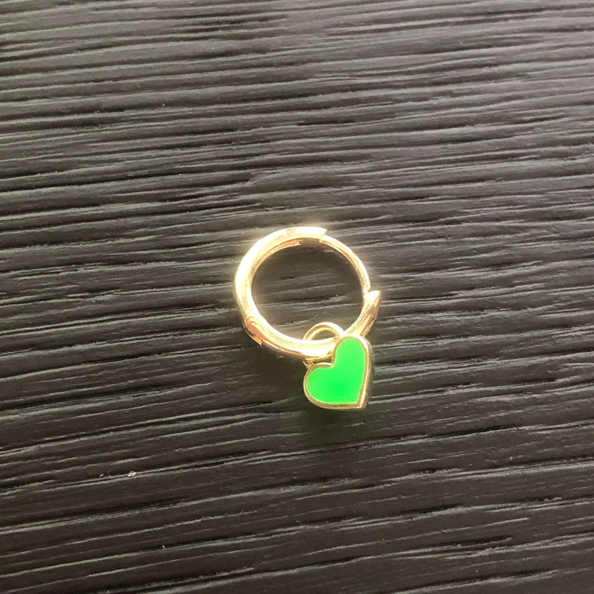 Yeşil Mini Kalp Küpe2