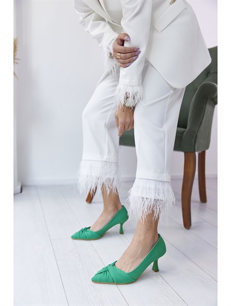 Lemo Yeşil 6 CM Kadın Topuklu Ayakkabı