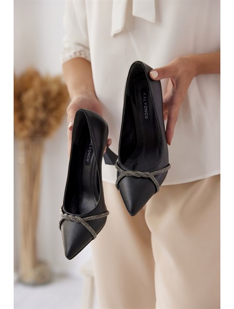 Valen Siyah Kadın Topuklu Ayakkabı