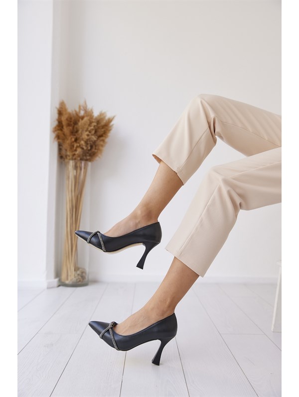Valen Siyah Kadın Topuklu Ayakkabı