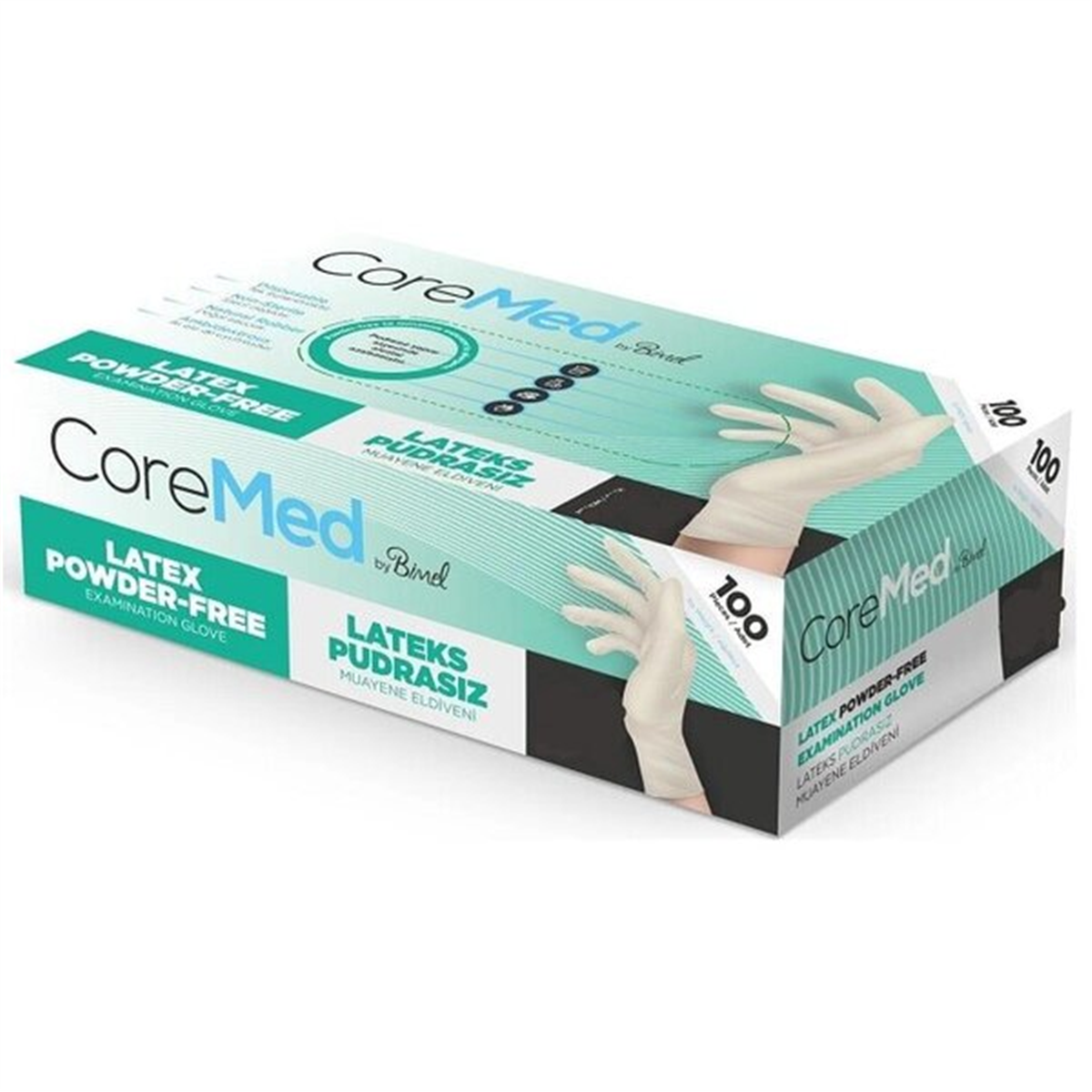 CoreMed Lateks L Eldiven 100 lü Paket Pudrasız