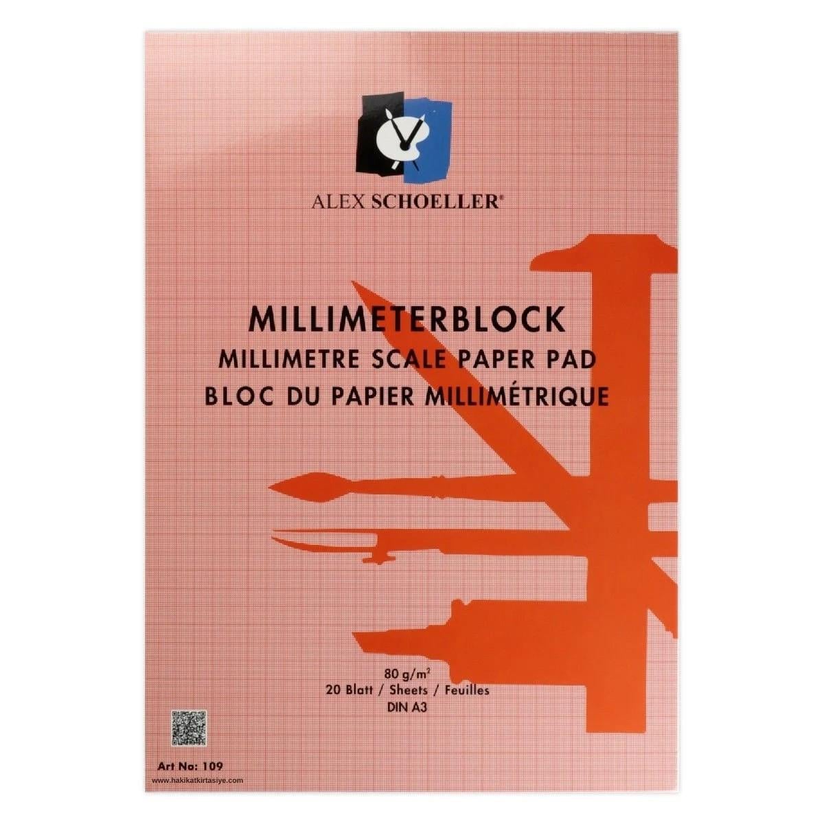 Alex Schoeller Milimetrik A3 20 Ypr.kırmızı Blok.80 Gr.