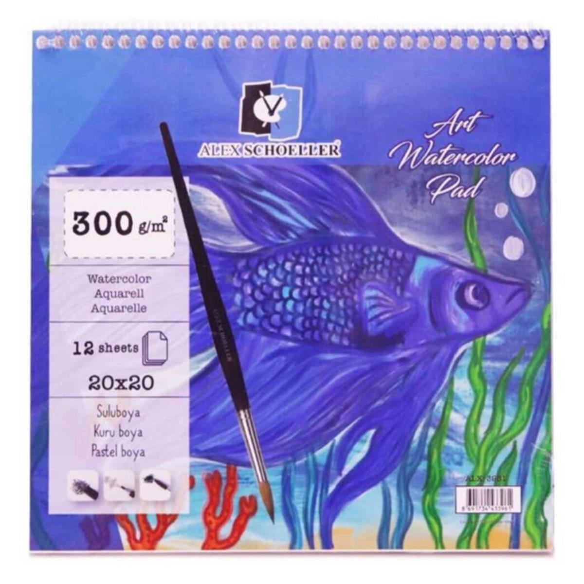 Alex Schoeller Spiralli Art Sulu Boya Defteri 20x20 300 Gr 12 Li Alx-3961