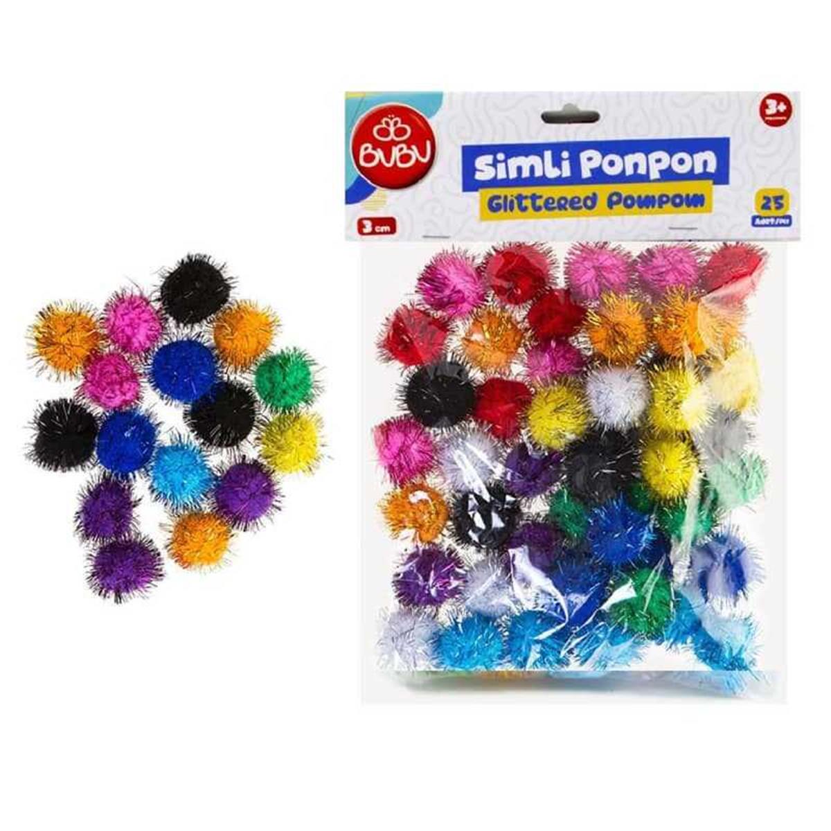 Bu-Bu Ponpon Simli 3 cm 25 Li Karma