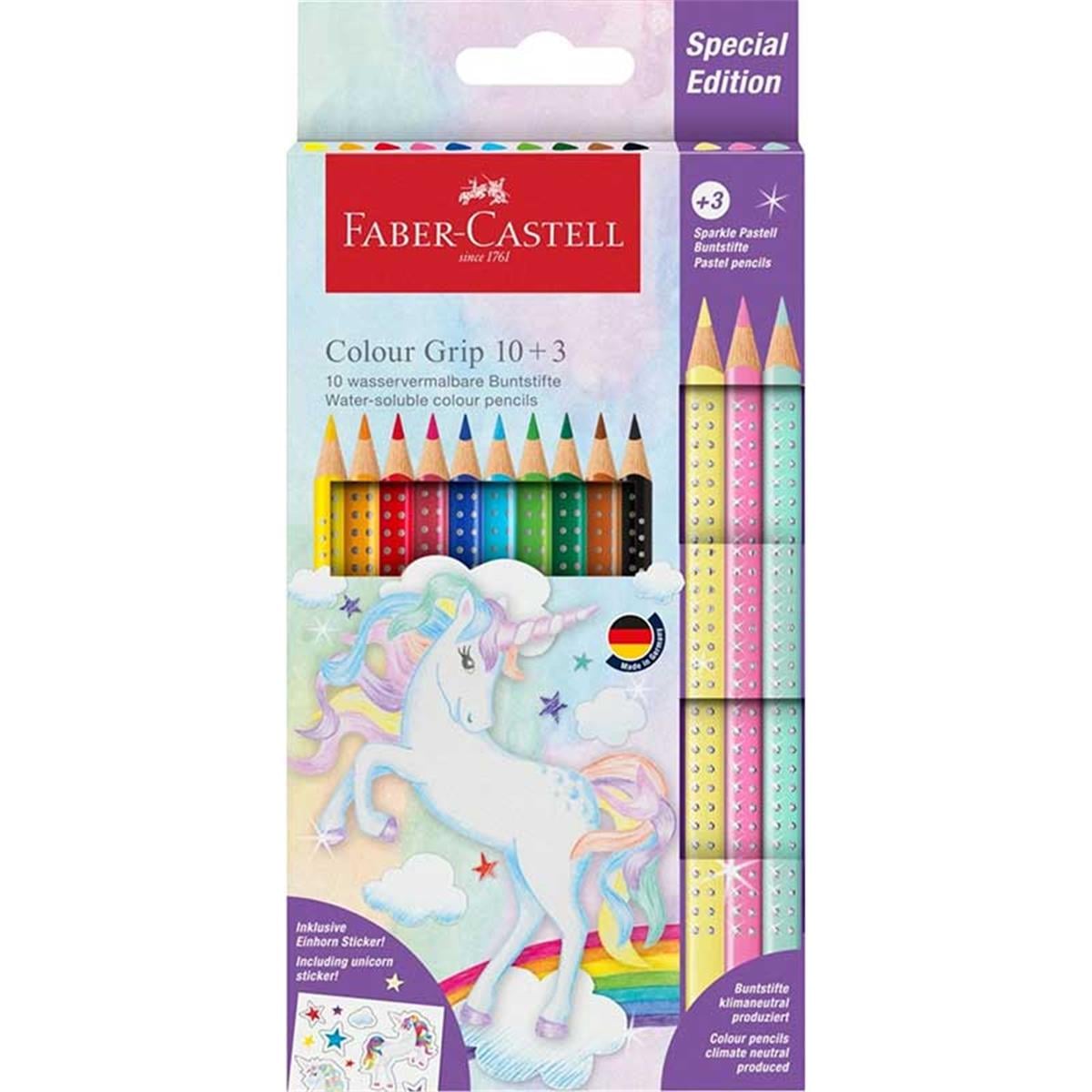 Faber Castell Colour Grip 10+3 Pastel Renk Boya Kalemi