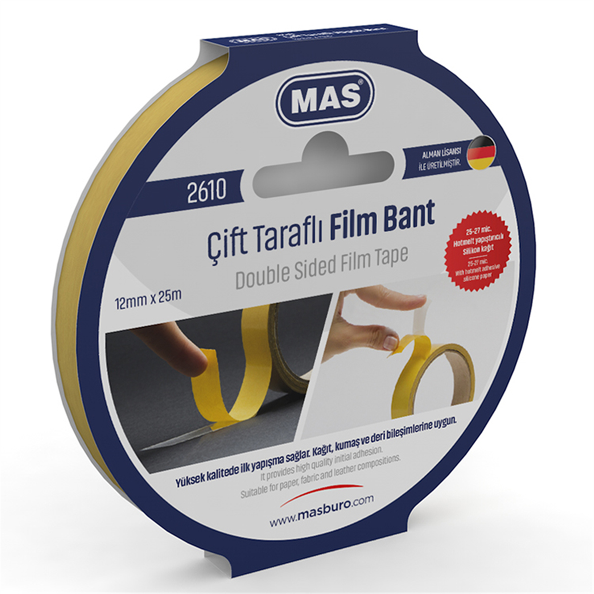 Mas 2610 Çift Taraflı Bant 12mmx25M