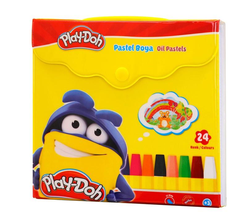 Play-Doh 24 Renk Pastel Boya Çantalı