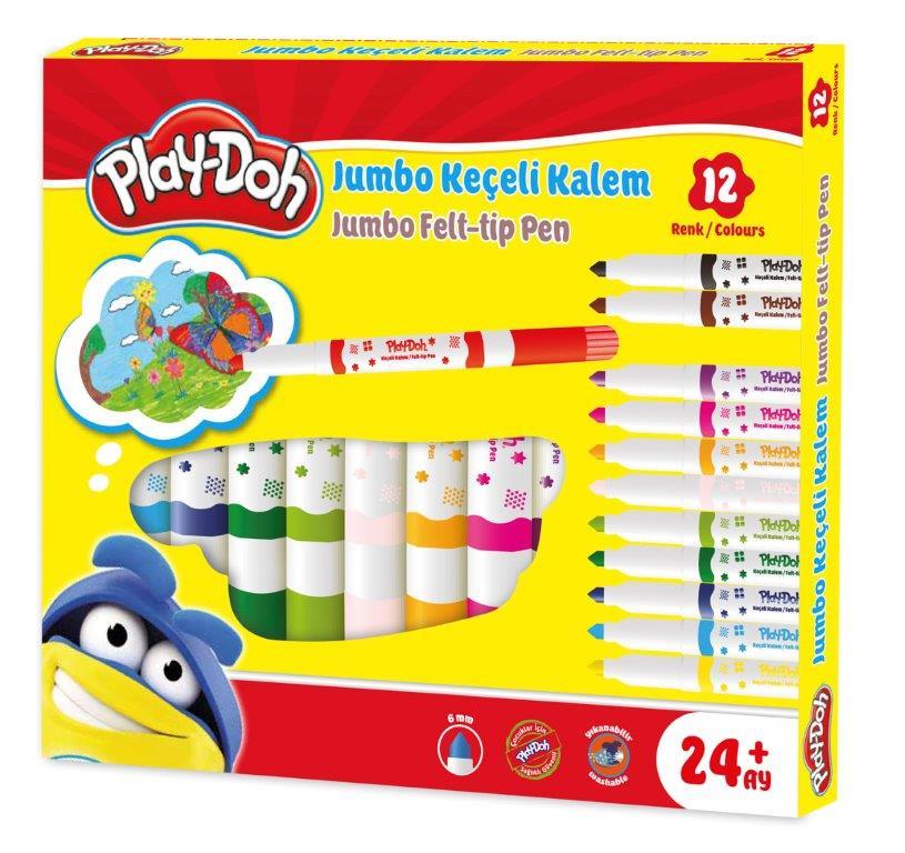 Play-Doh 6 mm 12 li Jumbo Keçeli Kalem