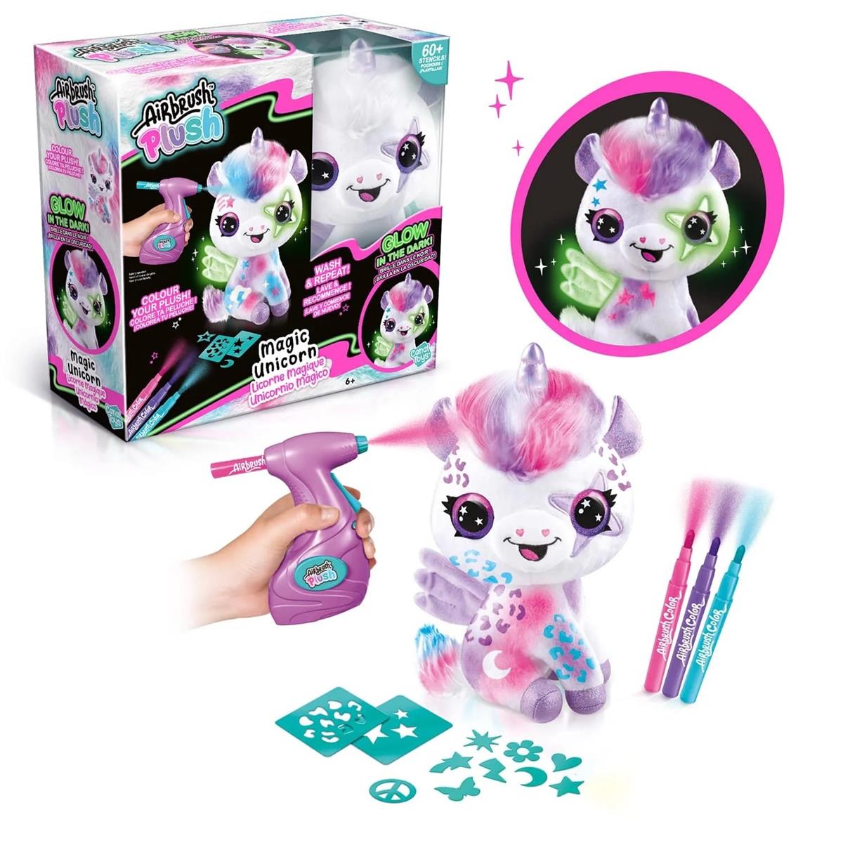 Airbrush Peluş Karanlıkta Parlayan Sihirli Unicorn