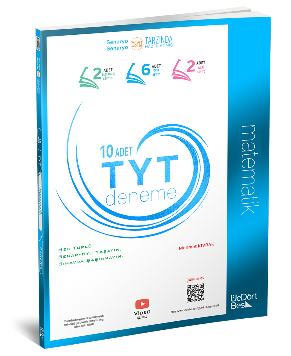 ÜçDörtBeş Yayınları TYT Matematik 10 lu Deneme