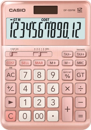 Casio DF-120FM-PK Pembe Masa Üstü Hesap Makinesi 12 Hane