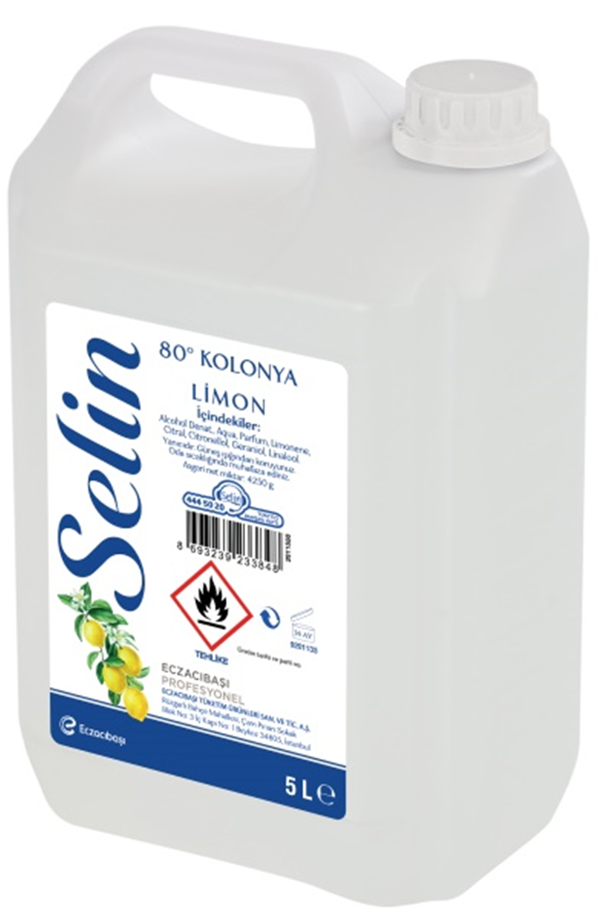 Selin Limon Kolonyası Şişe 5 Lt