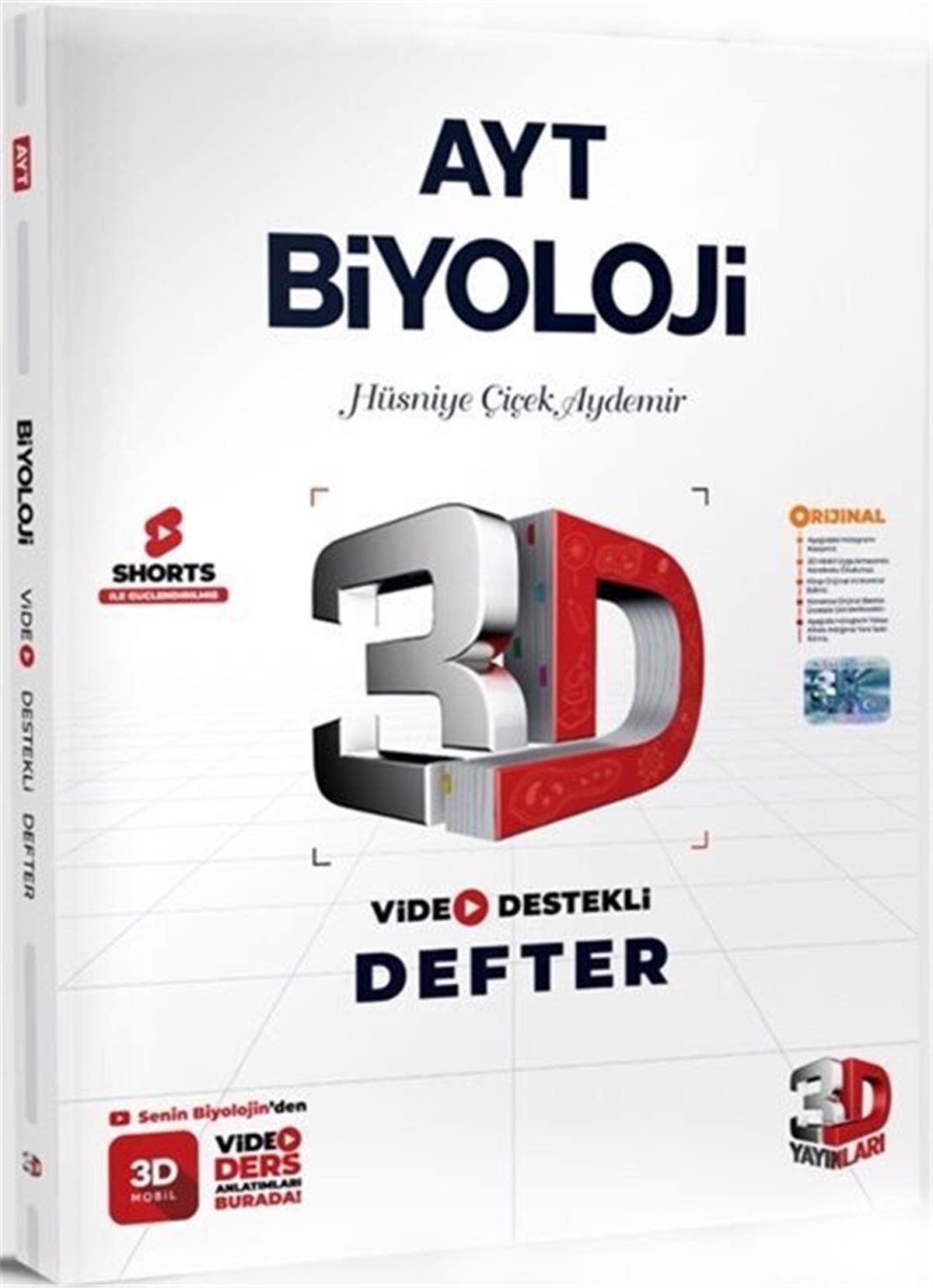 3D Yayınları AYT Biyoloji Video Destekli Defter