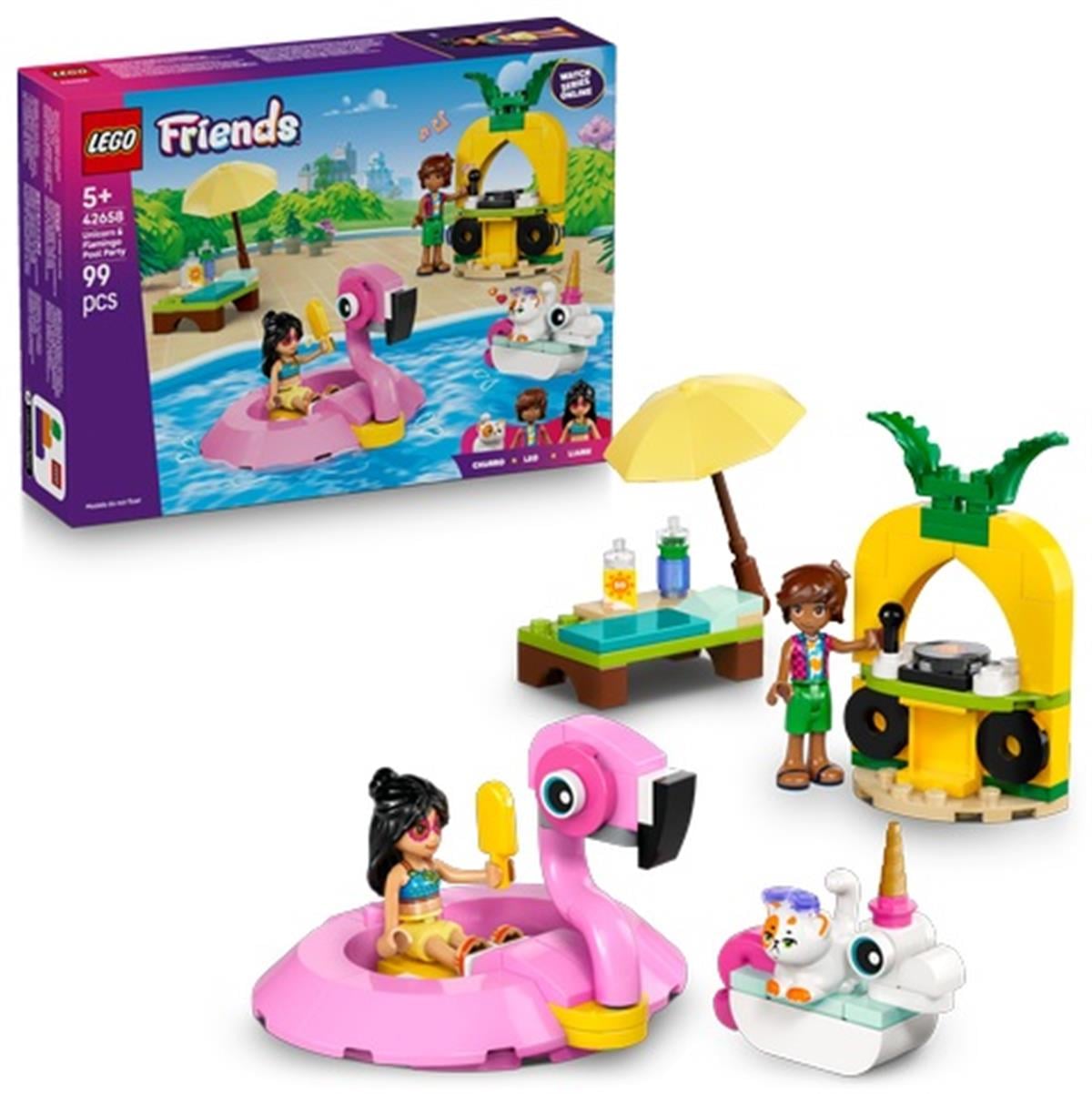 42658 LEGO Friends Tek Boynuzlu At ve Flamingo Havuz Partisi