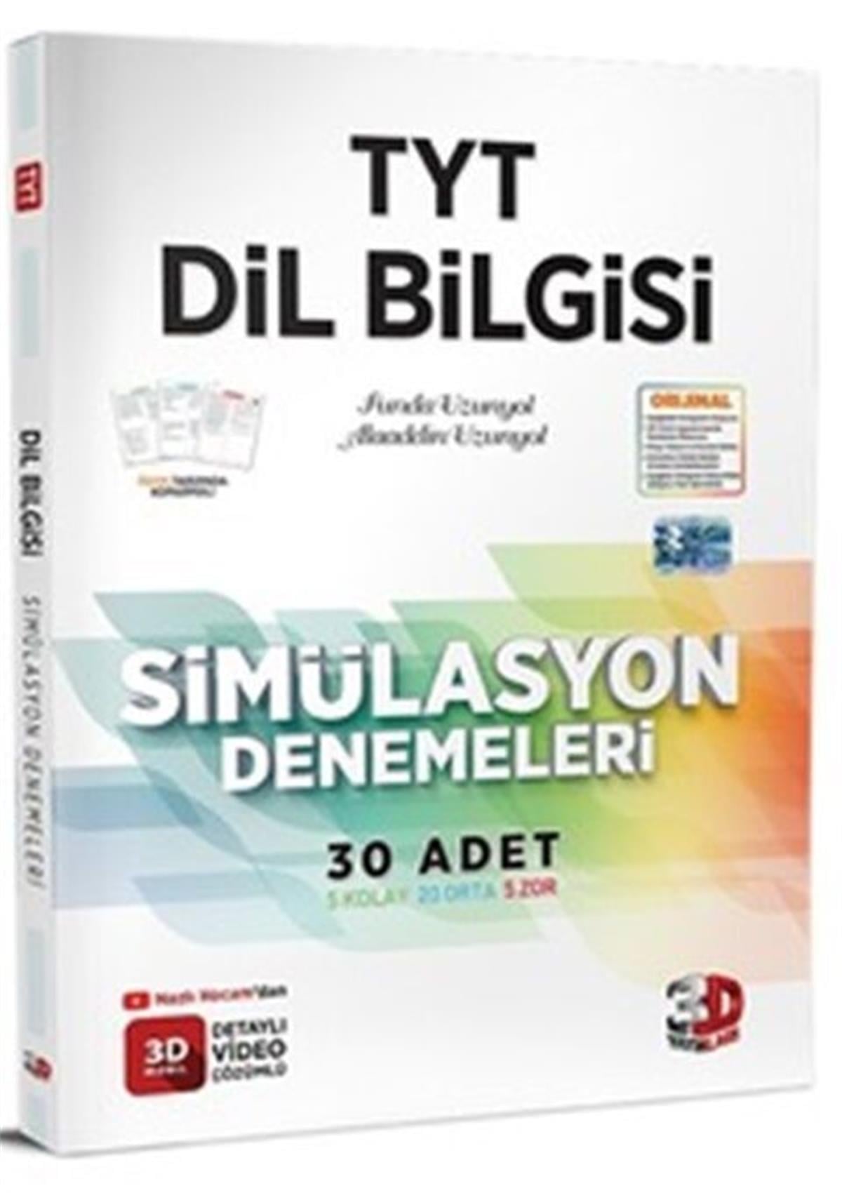 3D Yayınları TYT Dil Bilgisi 30 Simülasyon Deneme Sınavı