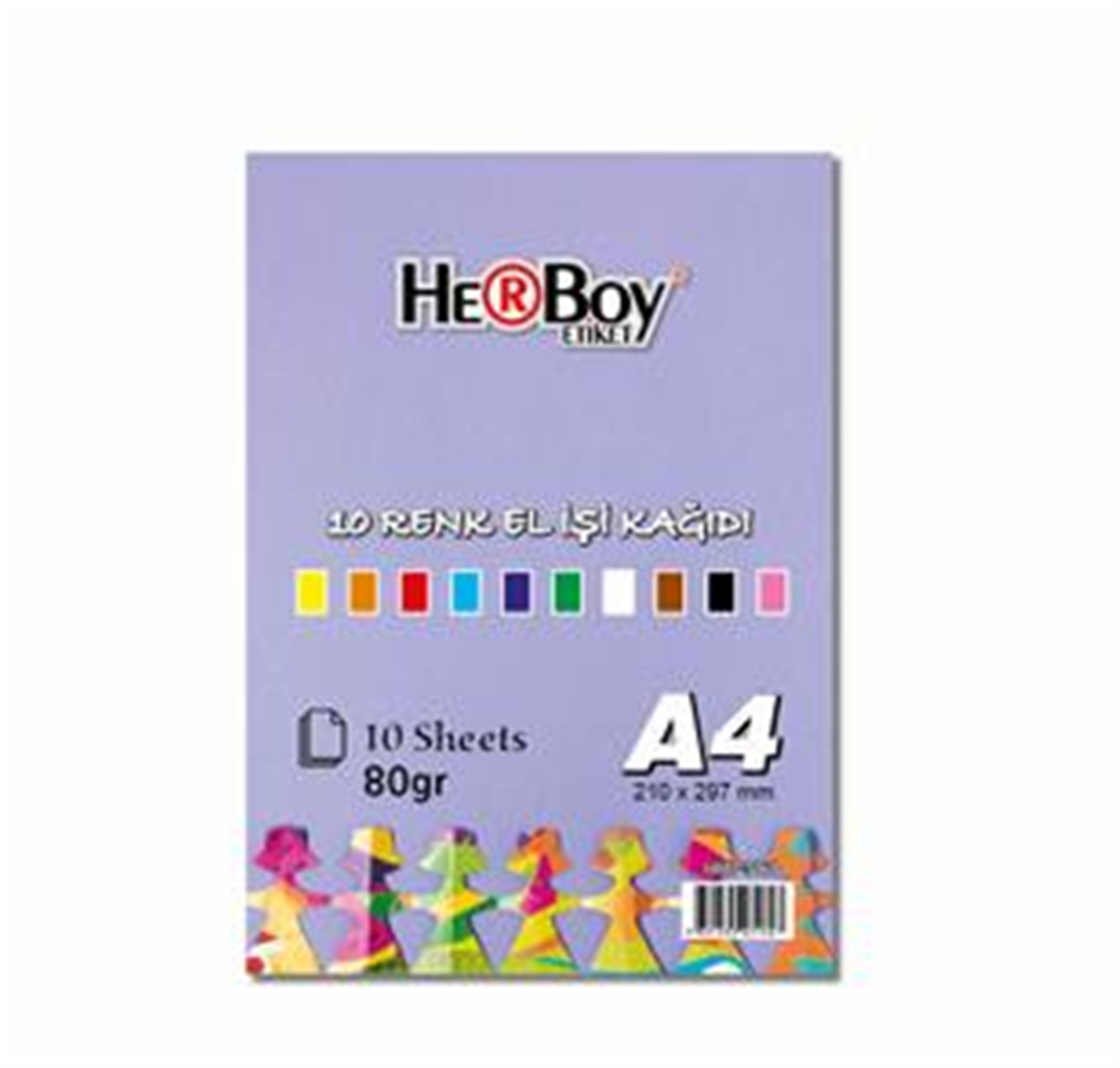 Herboy A-4 Elişi Kağıtı 10 Lu Poşet Karışık Renk
