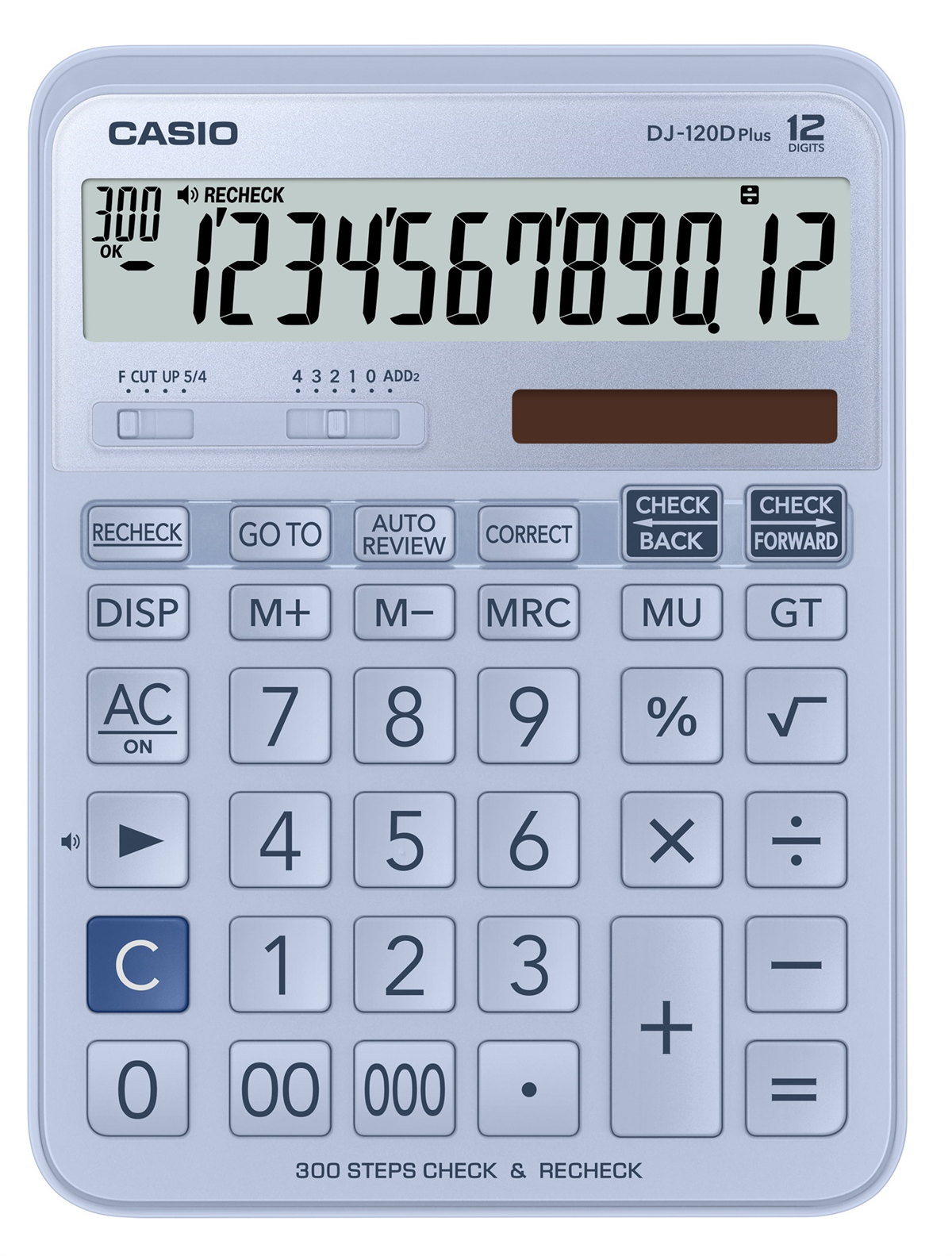 Casio DJ-120D Plus-LB 12 Hane Hesap Makinesi Açık Mavi